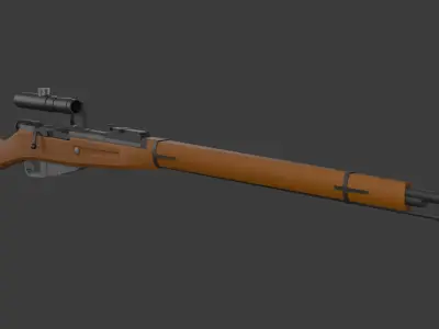 Mosin with scope Lowpoly Low-poly 3D model