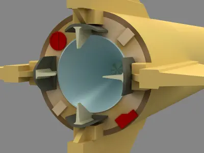 Ghadr-110 Iranian Ballistic Missile Low-poly 3D model
