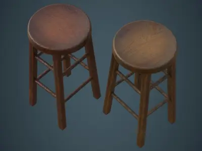 Stool 2B Low-poly 3D model