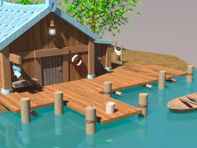 fishermans house Low-poly 3D model