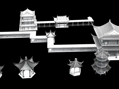 Ancient Japanese architecture02  3D model