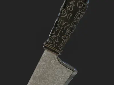 Knife from the game Alice madness returns PBR  Low-poly 3D model