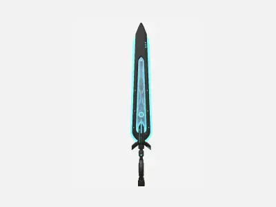 SciFi Sword B01 Black Blue - Sci Fi Weapon Design Low-poly 3D model