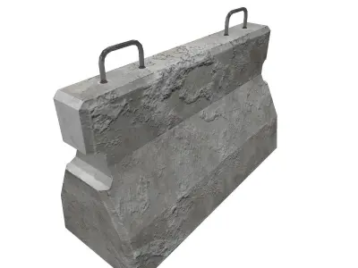  Stone Barrier 2 Low-poly 3D model
