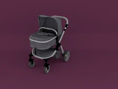 Baby Stroller Low-poly 3D model purchase