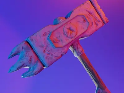 Warhammer fortnite axe Free low-poly 3D model