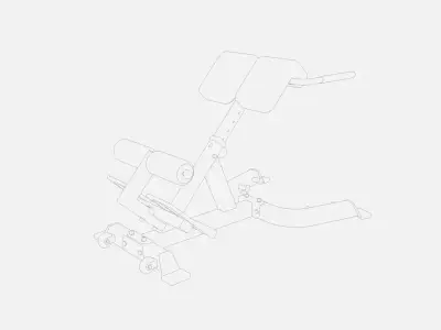 Roman Chair Back Extension Machine Low-poly 3D model