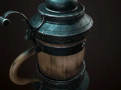 Beer Mug Low-poly 3D model