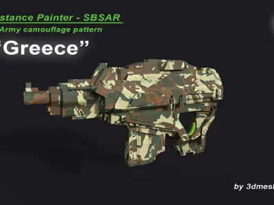 Greece - Army Camouflage Pattern - SBSAR Material 3D model
