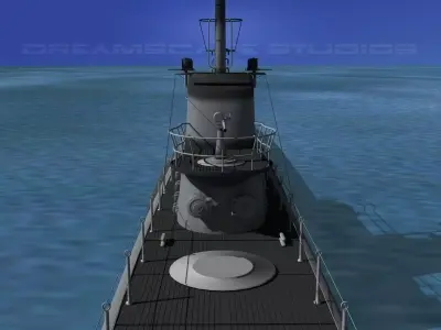 Balao Class Submarine SS347 USS Cubera VHP 3D model