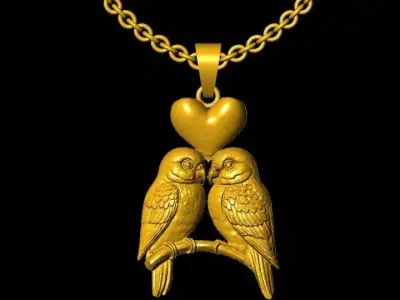 love bird pendent 3D print model