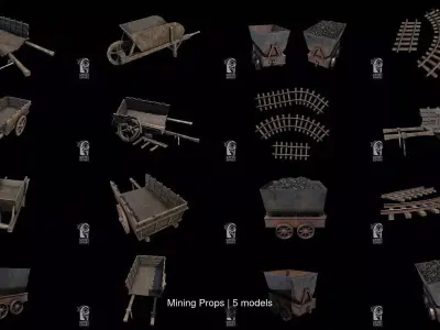 Mining Props 3D Model Pack