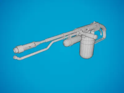 Flamethrower Low-poly 3D model get