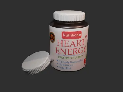 3D cosmetic supplement bottle and label design 3D model