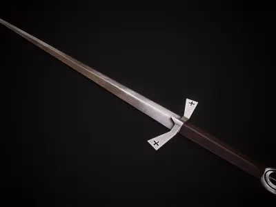 Crusader Sword Low-poly 3D model