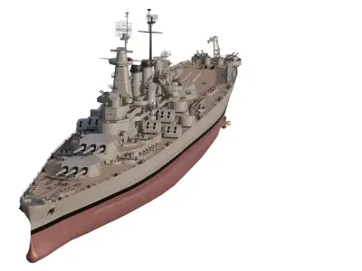 WW2 US navy North Carolina class fast Battleship 3D model