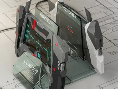 Sci-fi Controller V23 PBR Low-poly 3D model