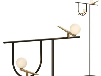 Modern Minimalist Bird-Themed Floor Lamp 3D Model 3D model