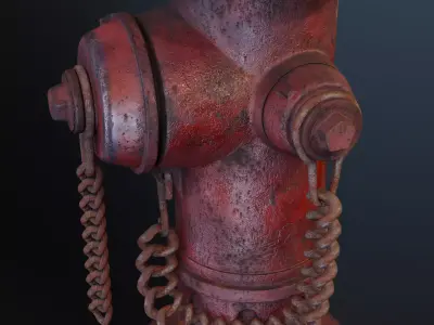 Weathered Fire Hydrant - High-Detail Street Asset 3D model