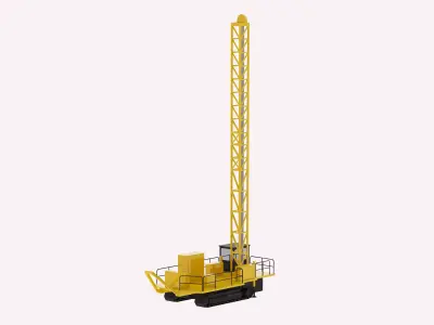 Drill Rig Construction D6240 Simplified Low-poly 3D model