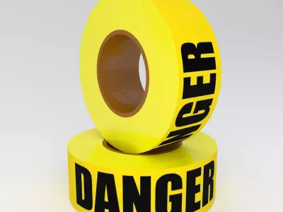 DANGER Tape Yellow 3D model