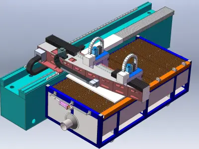 Dual-head cantilever laser machine 3D model