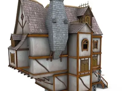 Medieval Building 20 Tavern Low-poly 3D model