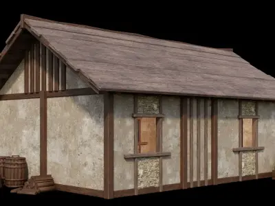 Medieval Houses Pack 01-02-03-04-05-06 - 4K Textures Game Ready Low-poly 3D model