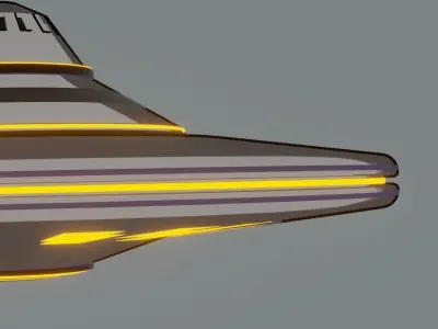 UFO Cartoon Style Low-poly 3D model