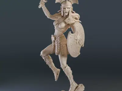 Amazon Warrior PRE-SUPPORTED 3D print model