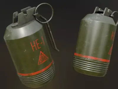 HE-1 Grenade Free low-poly 3D model