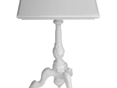 Classic antique marble gaming side table chess Table 3D model