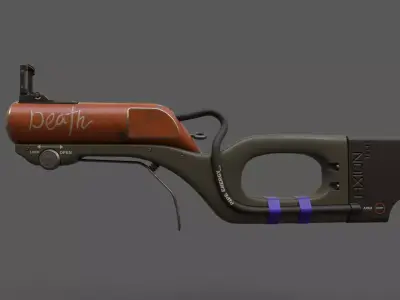 Gun-Sci-Fi-Low Poly Low-poly 3D model