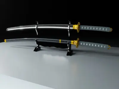 Weapon Katana Sword Blade 3D-model Free 3D model