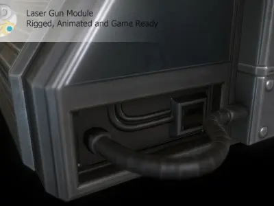 Laser Gun Module Low-poly 3D model