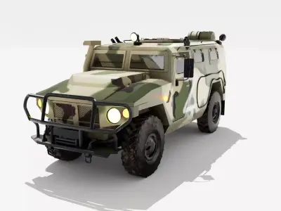 Tigr Russian Vehicle Low-poly 3D model