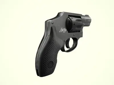 Smith and Wesson Model 43 C Revolver Low-poly 3D model