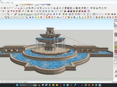 CLassical monument fountain 3d model 3D model