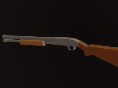 Low Poly Shotgun Free low-poly 3D model