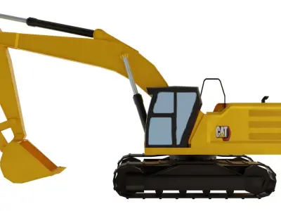 Excavator CAT 320 Lowpoly Low-poly 3D model