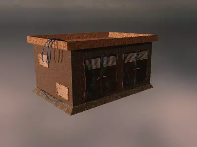 Industrial Electrical Cabinet Low Poly Low-poly 3D model