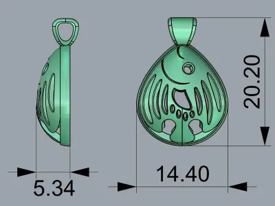Fish necklace pendant Free 3D print model