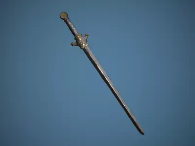 Rusty Celtic Sword  Low-poly 3D model
