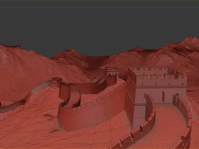  Great Wall 3D camera animation scene 
