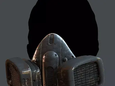 Gas mask helmet 3d model scifi  Low-poly 3D model 18