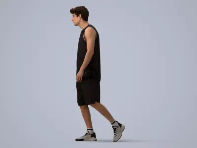 00505Liam005 - Adult Caucasian man exercising outdoors in 3D model