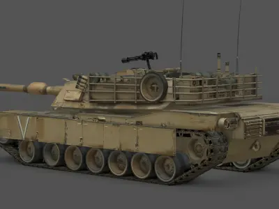 M1 Abrams Battle Tank Low-poly 3D model