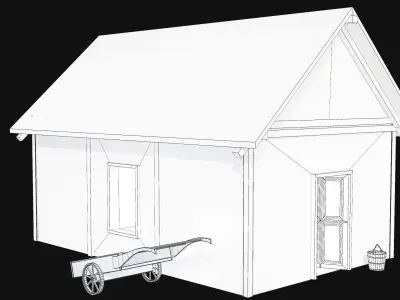 Old Medieval Building  Low-poly 3D model