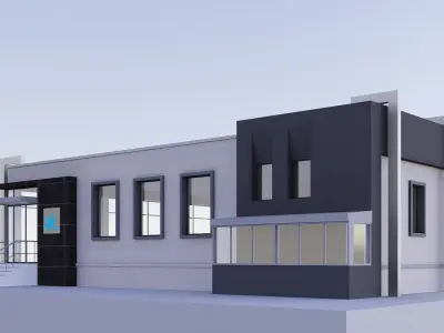 office building Low-poly 3D model 4