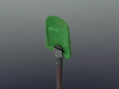 Shovel - Emerald Low-poly 3D model